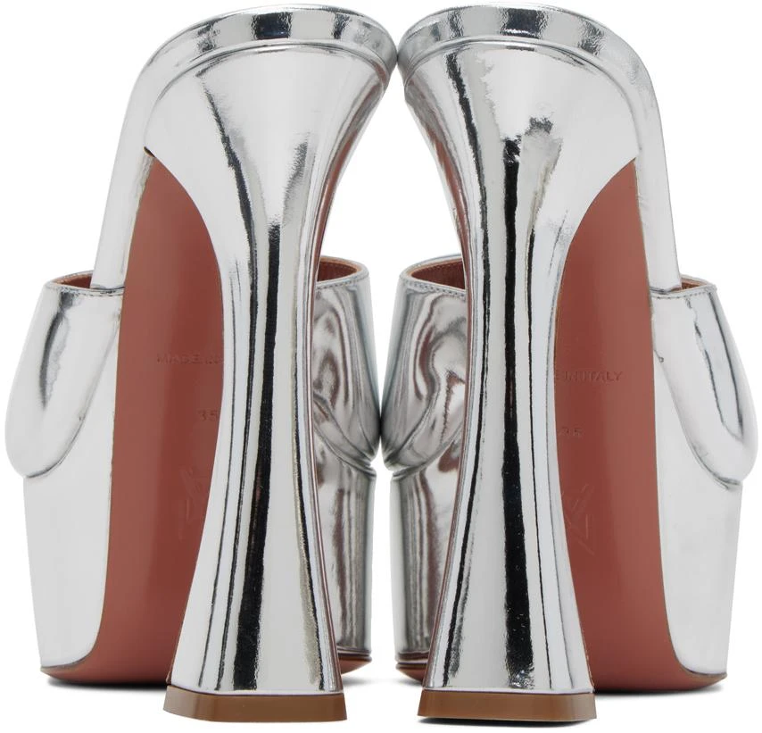 Amina Muaddi Silver Dalida Heeled Sandals 2