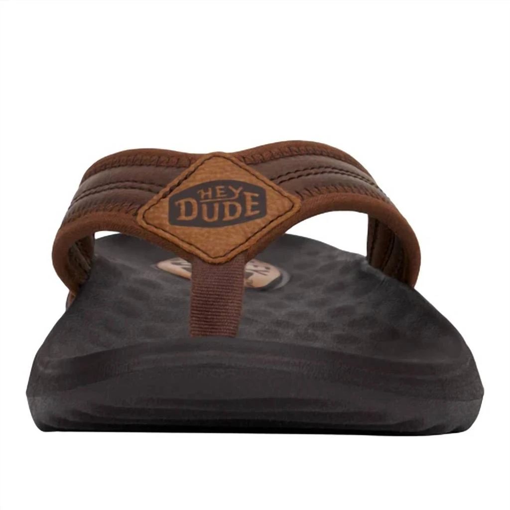 NEW HEY DUDE men\'s myers flip classic flip flop in brown/brown HEYDUDE Myers Classic Flip Flop - Men main image 2