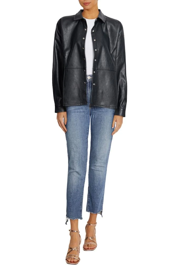 Wildfox Oversize Faux Leather Shirt Jacket 5