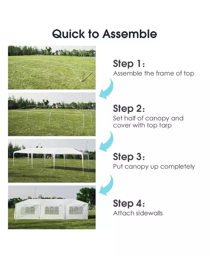 GIVIMO 10 x 30 Feet Outdoor Canopy Tent with 6 Removable Sidewalls and 2 Doorways 10