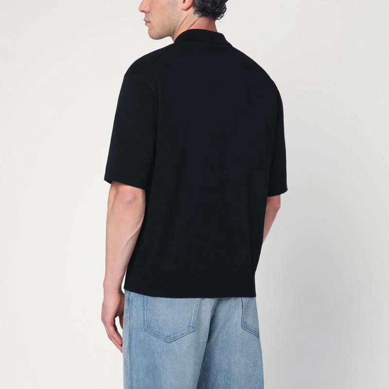 AURALEE Navy blue cotton polo 3