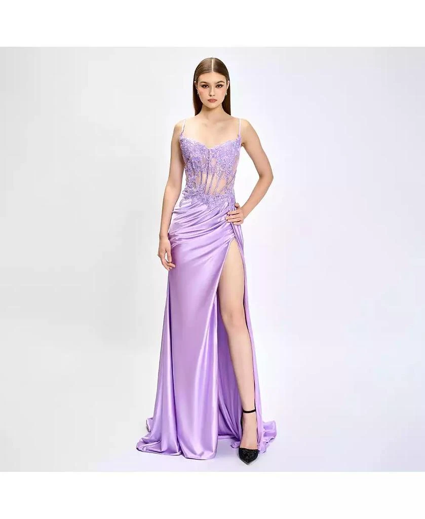 open lace back dress Adora 1033 Sequin Short Velvet Cocktail Dress