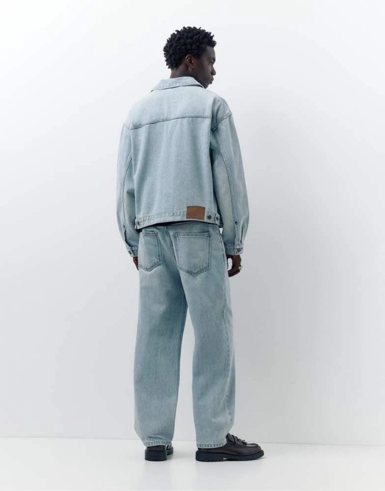 Pull&Bear Pull&Bear Denim trucker jacket in pale indigo 2