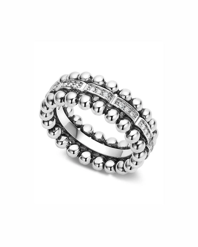 LAGOS Sterling Silver Caviar Spark Diamond Band 1