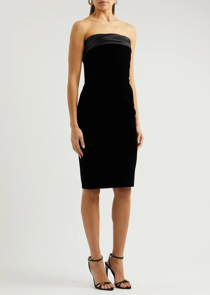 Yves Saint Laurent Strapless velvet dress 2
