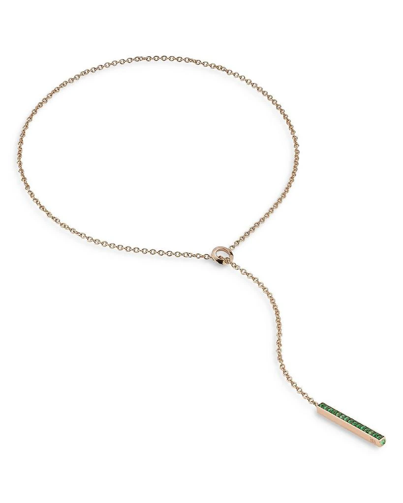 Walters Faith 18K Rose Gold Emerald Bar Lariat Necklace, 20" 1