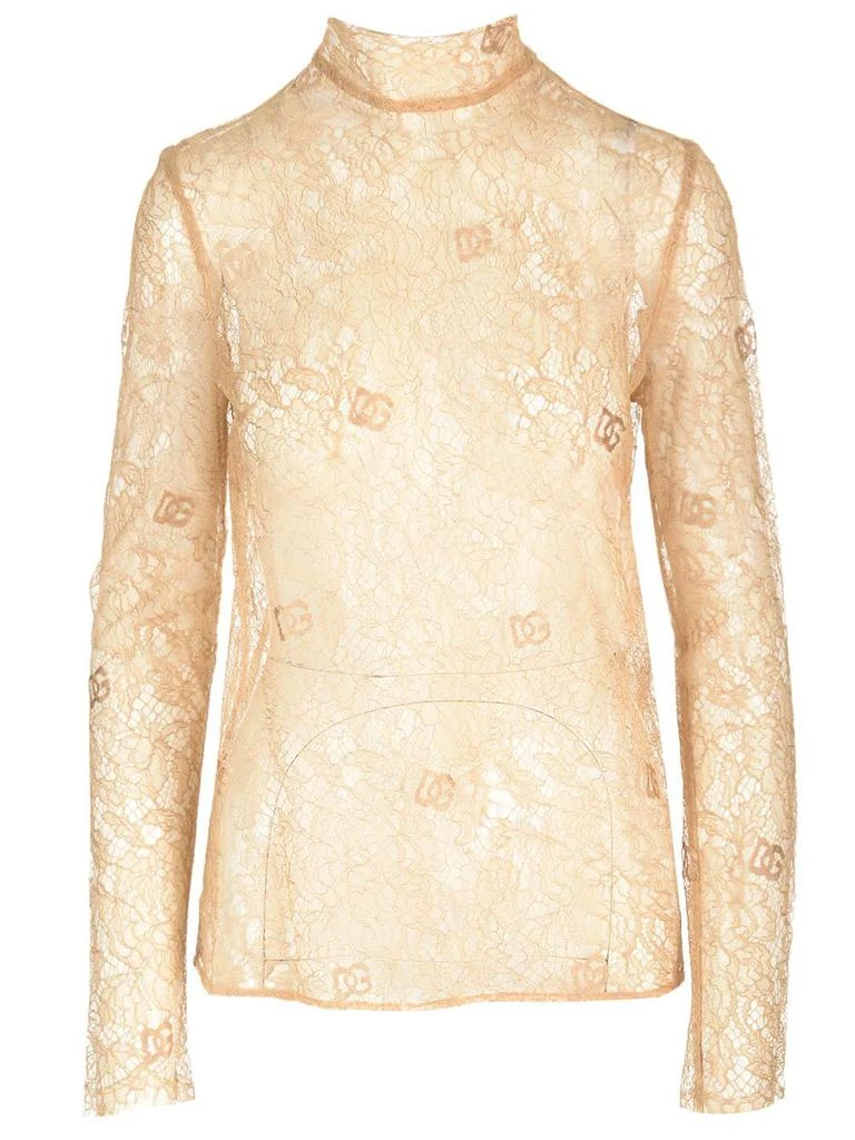 Dolce & Gabbana Dolce & Gabbana Sheer Lace Straight Hem Blouse 1