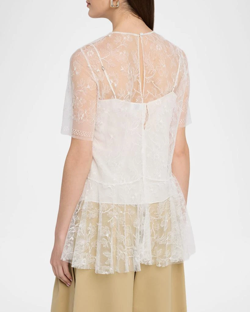 ADAM LIPPES Dido Floral Lace Tulle Top 3