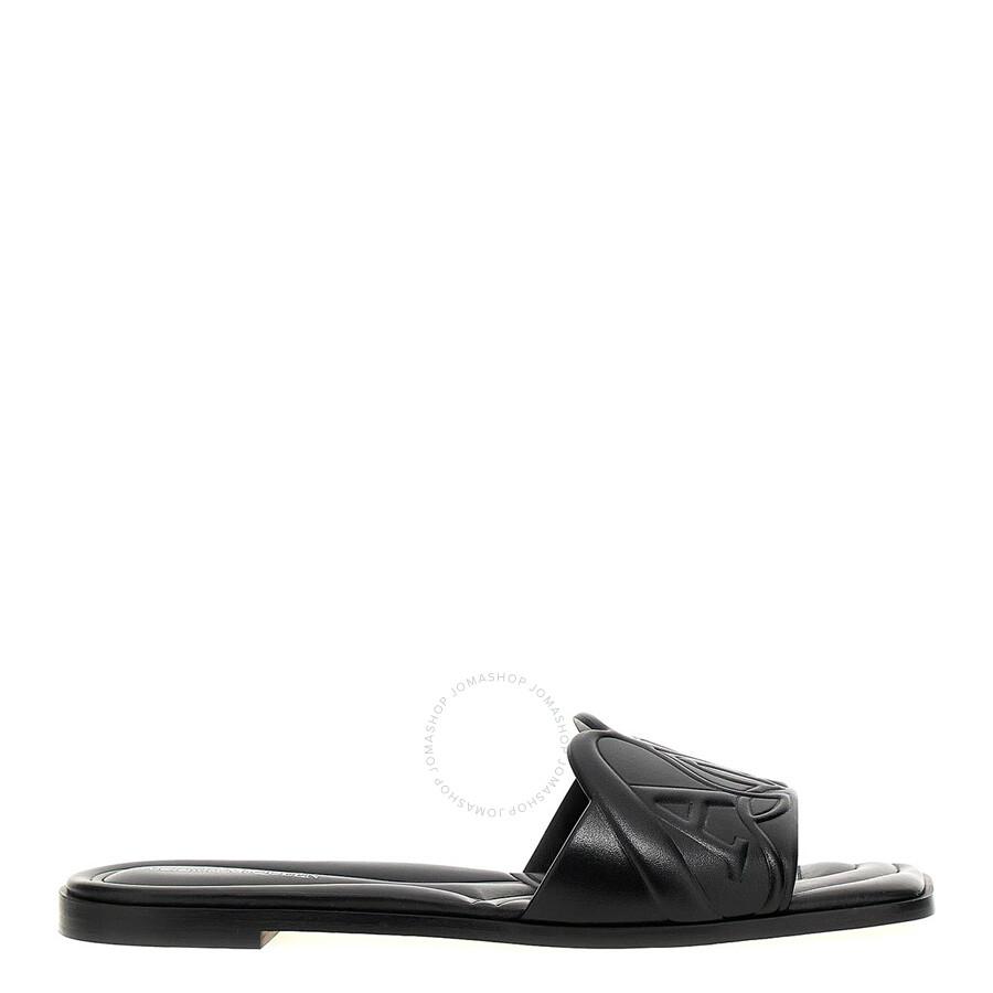 サンダル・ミュール ALEXANDER MCQUEEN Silver Leather Slippers Alexander McQueen Silver leather slippers - Slippers