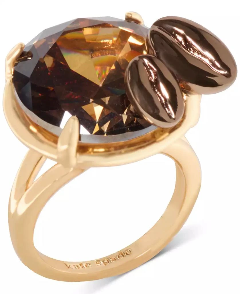 Kate Spade Gold-Tone Cubic Zirconia Martini Statement Ring 1