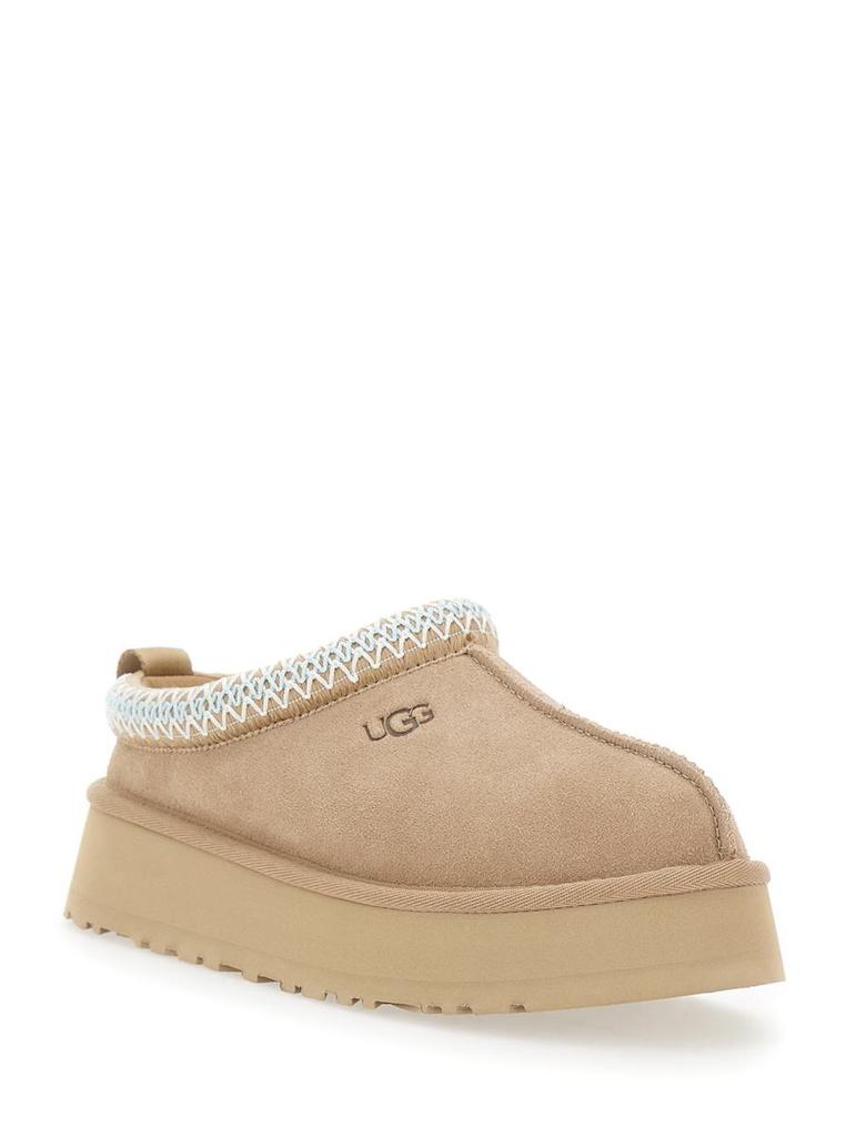 UGG 'Tazz' Beige Sabot With Embossed Logo In Suede Woman