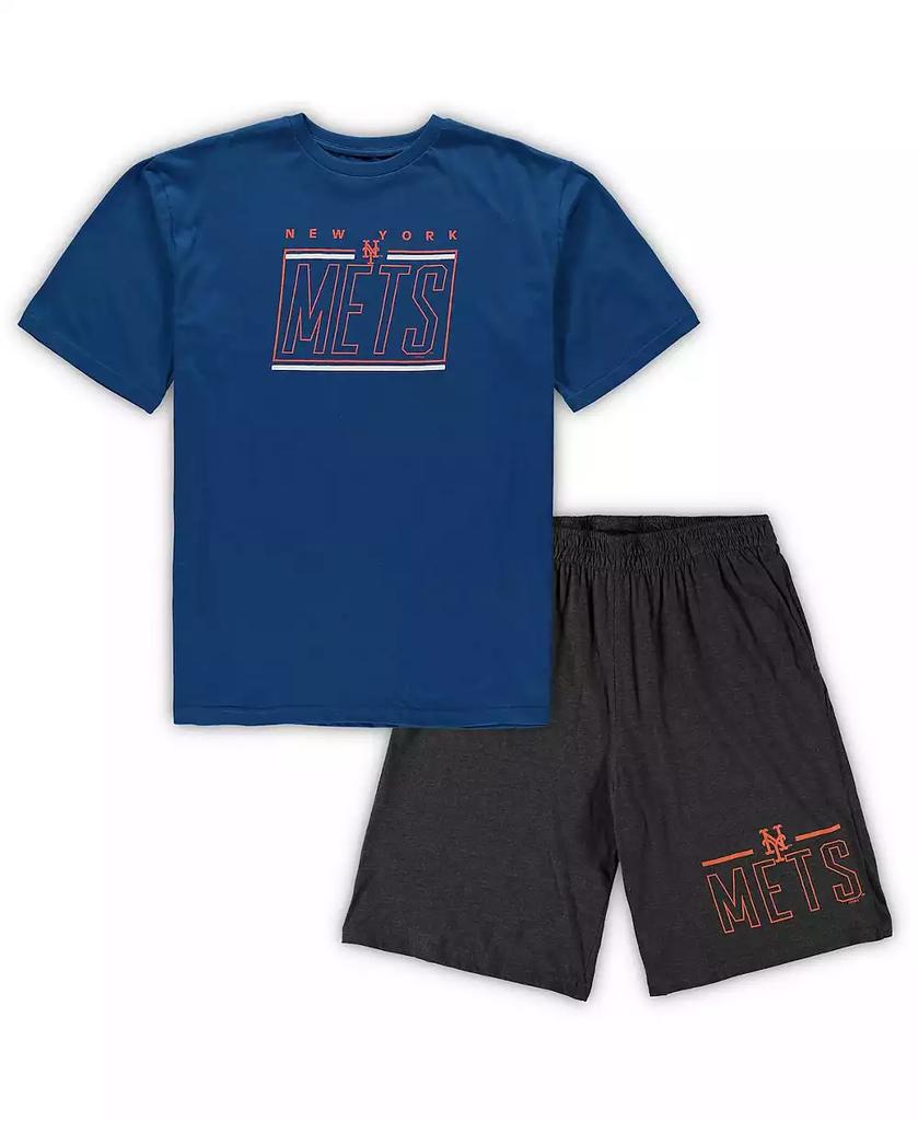 Concepts Sport Men's Royal, Heathered Charcoal New York Mets Big and Tall T-shirt and Shorts Sleep Set