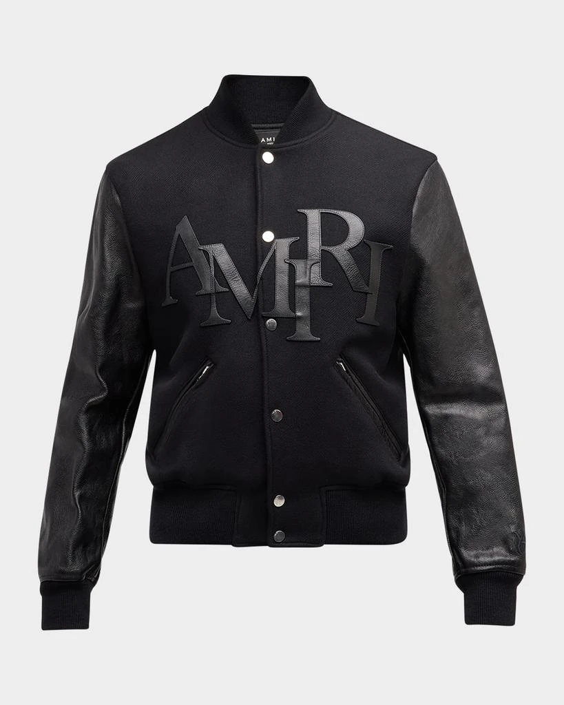 AMIRI Men's Staggered Logo Varsity Jacket 1