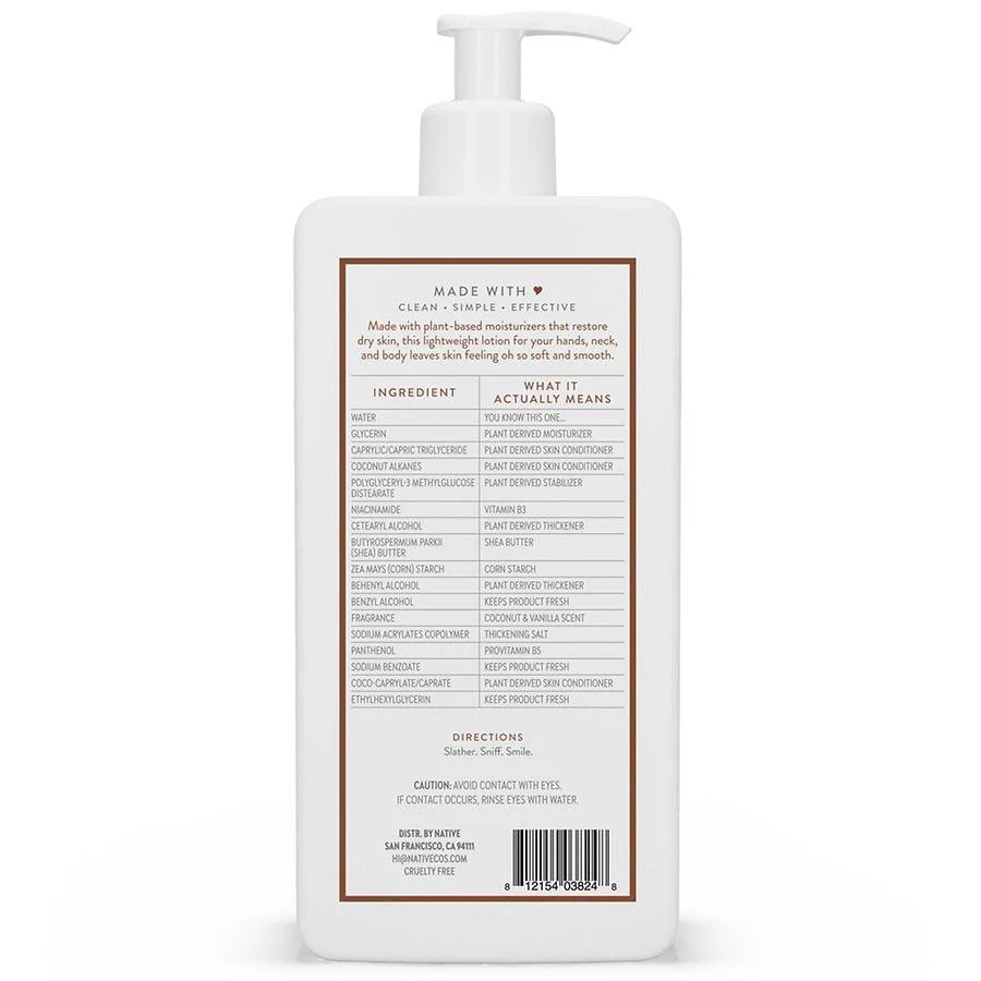 Native Hand and Body Lotion Conconut Vanilla 3