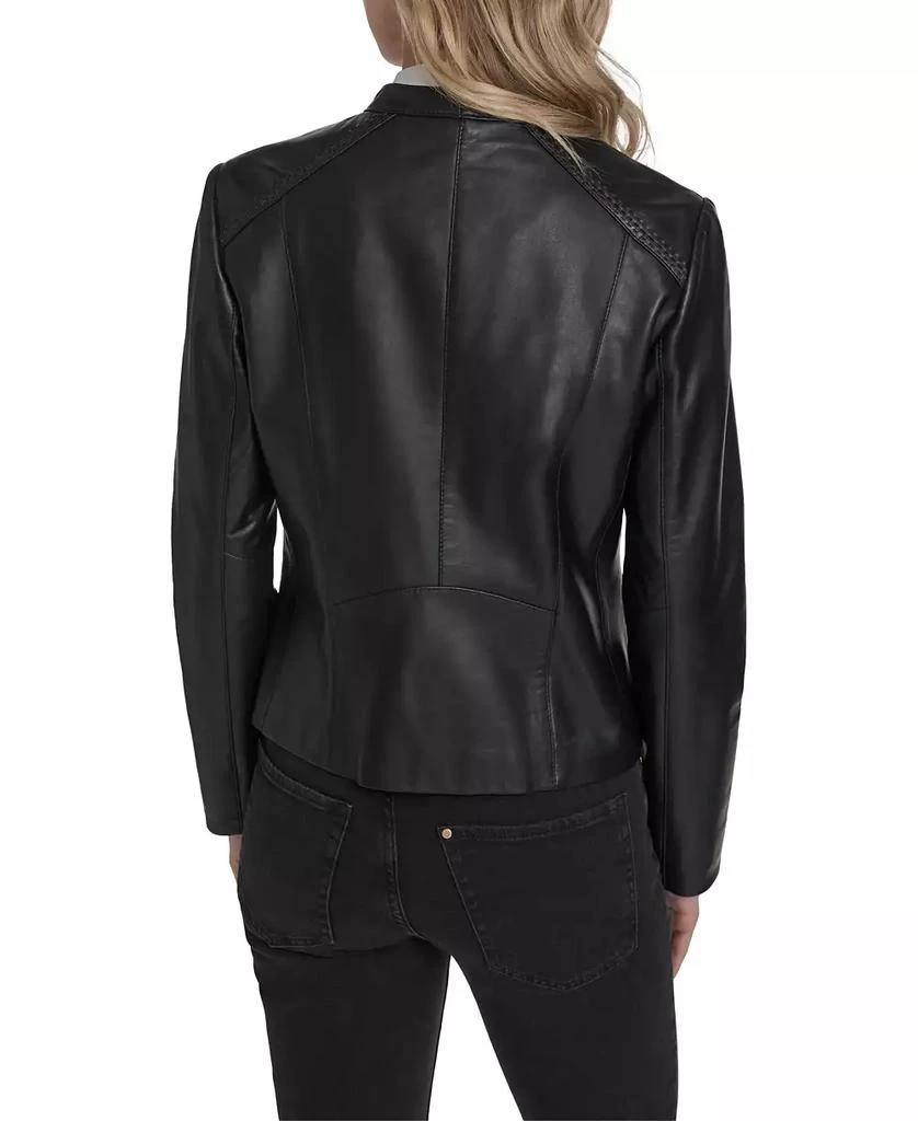 Cole Haan Women
s Stand Collar Racer Jacket 2