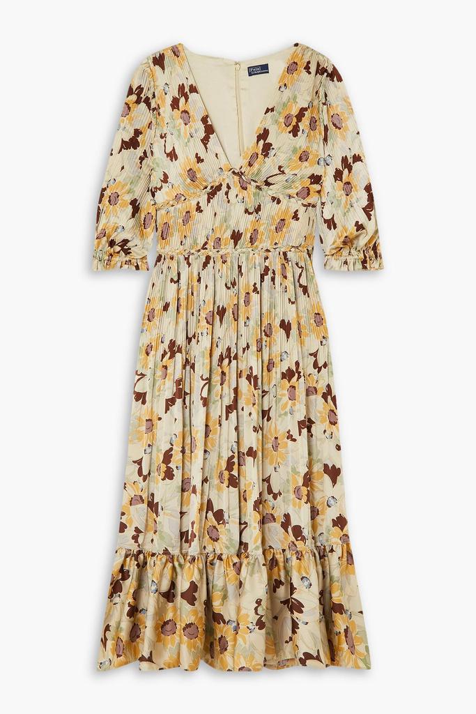 Ralph Lauren Ltiti floral-print plissé-crepe midi dress