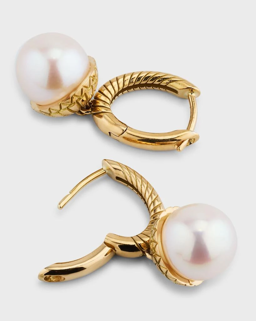 Harwell Godfrey White Pearl Drop Huggie Earrings 4