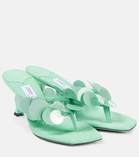 Jimmy Choo Freja 70 embellished suede thong sandals 1