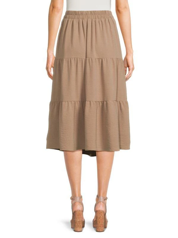 Renee C. Solid Tiered Midi Skirt 2