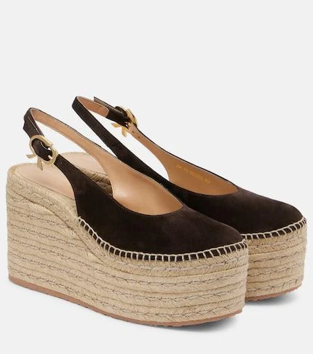 Gianvito Rossi Suede slingback espadrille wedges 1