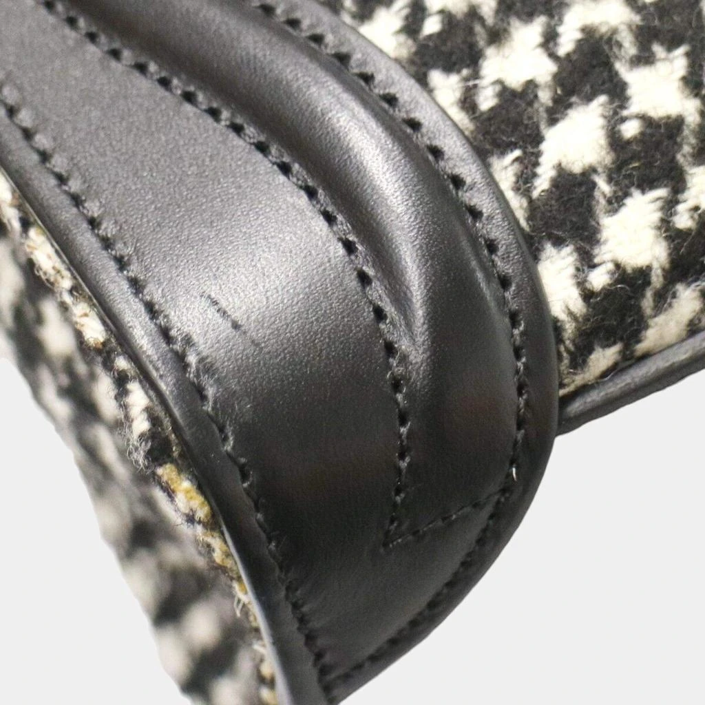 Celine Celine Black/White Wool and Leather Luggage Nano Tote Bag 8