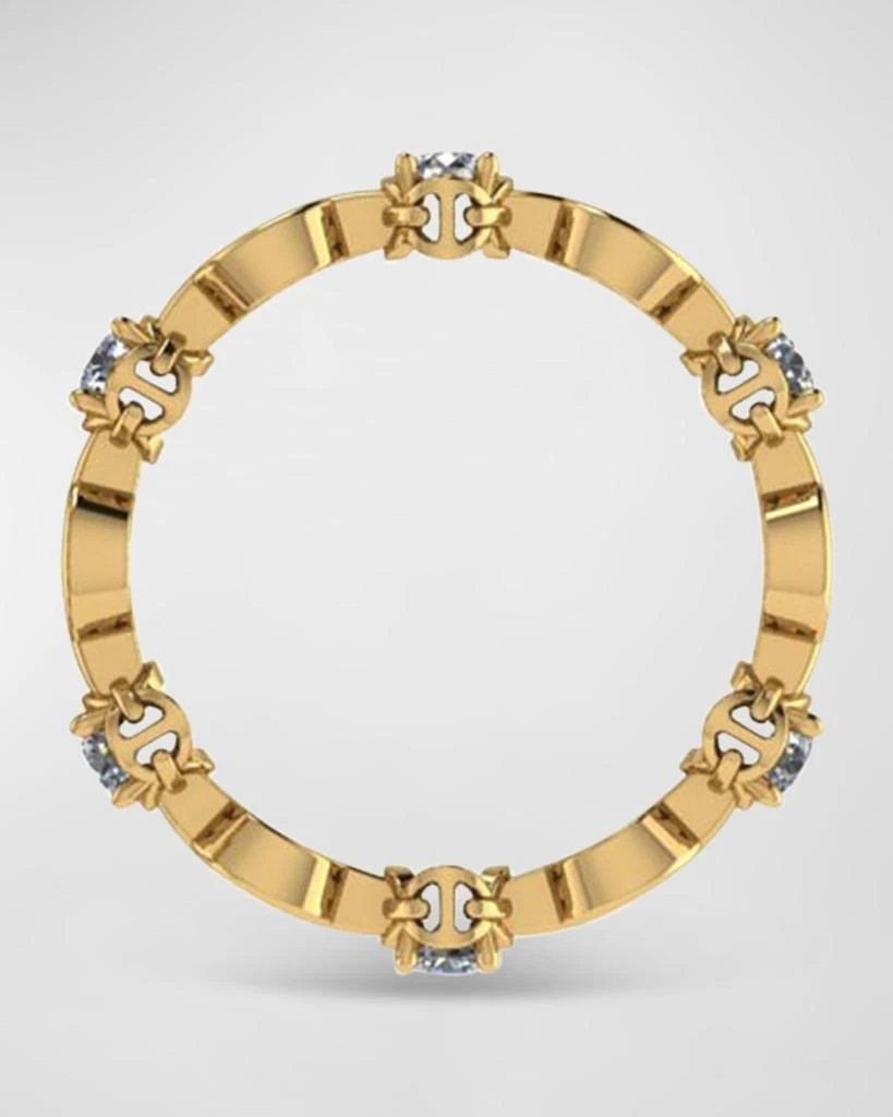 Hoorsenbuhs 18K Yellow Gold Micro Tri-Link II Ring with Diamonds, Size 7 3