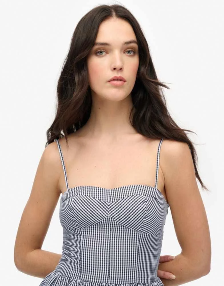 Superdry Superdry Corset cami mini dress in black gingham 3