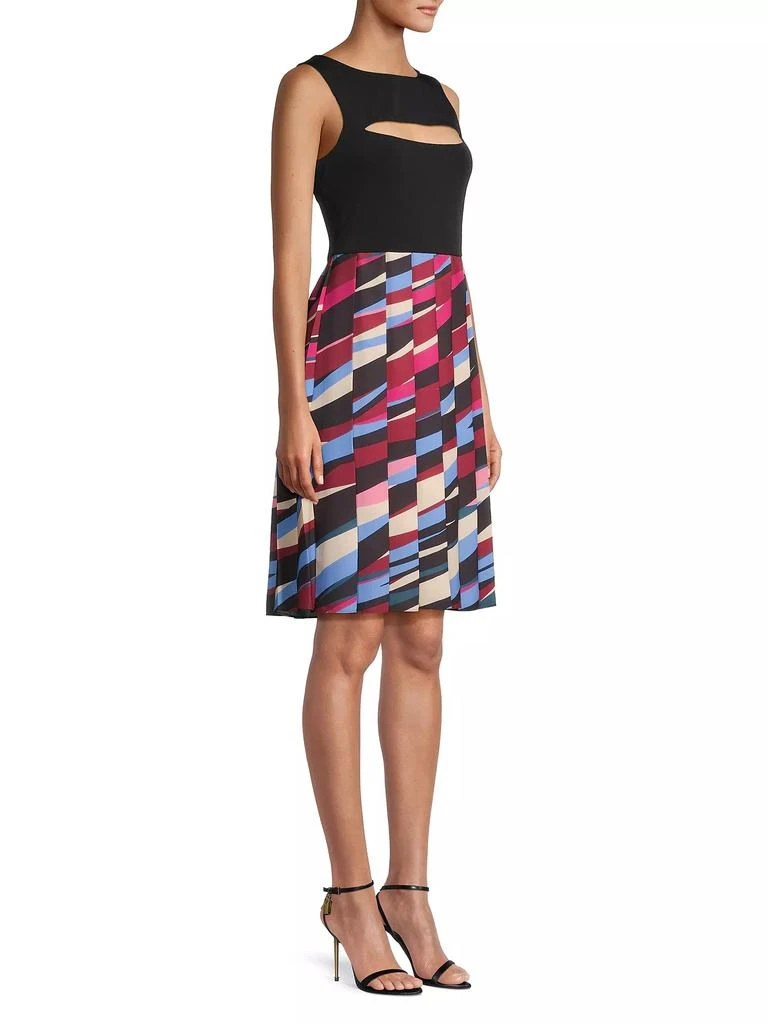 Laundry by Shelli Segal Pleated Geometric Cut-Out Dress 4