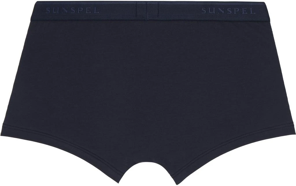Sunspel Three-Pack Navy Stretch Cotton Boxer Briefs 3