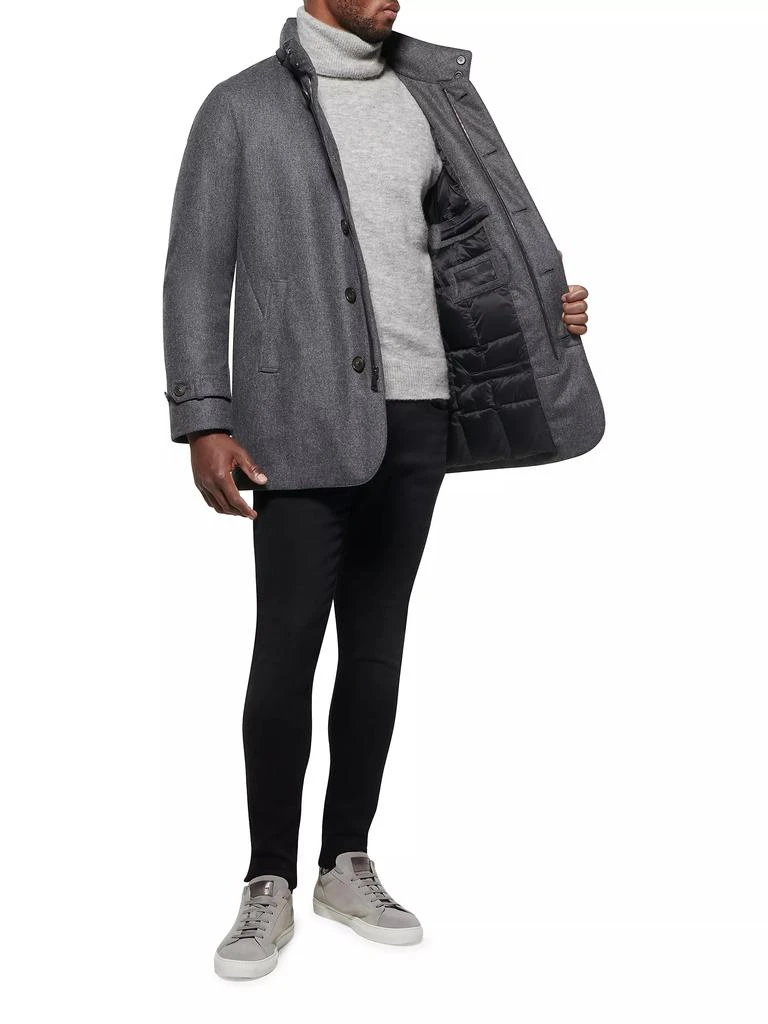 Norwegian Wool Stretch Hooded Slim-Fit Car Coat 2
