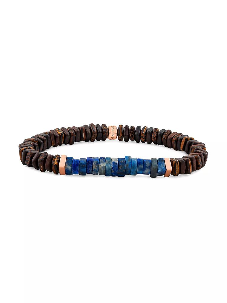 Tateossian Legno Wood & Lapis Lazuli Beaded Bracelet