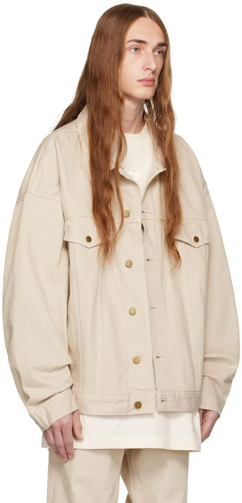 Essentials Taupe Patch Denim Jacket 2