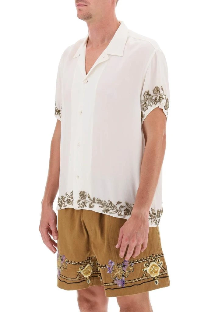 BODE Bode silk shirt with floral beadworks 4