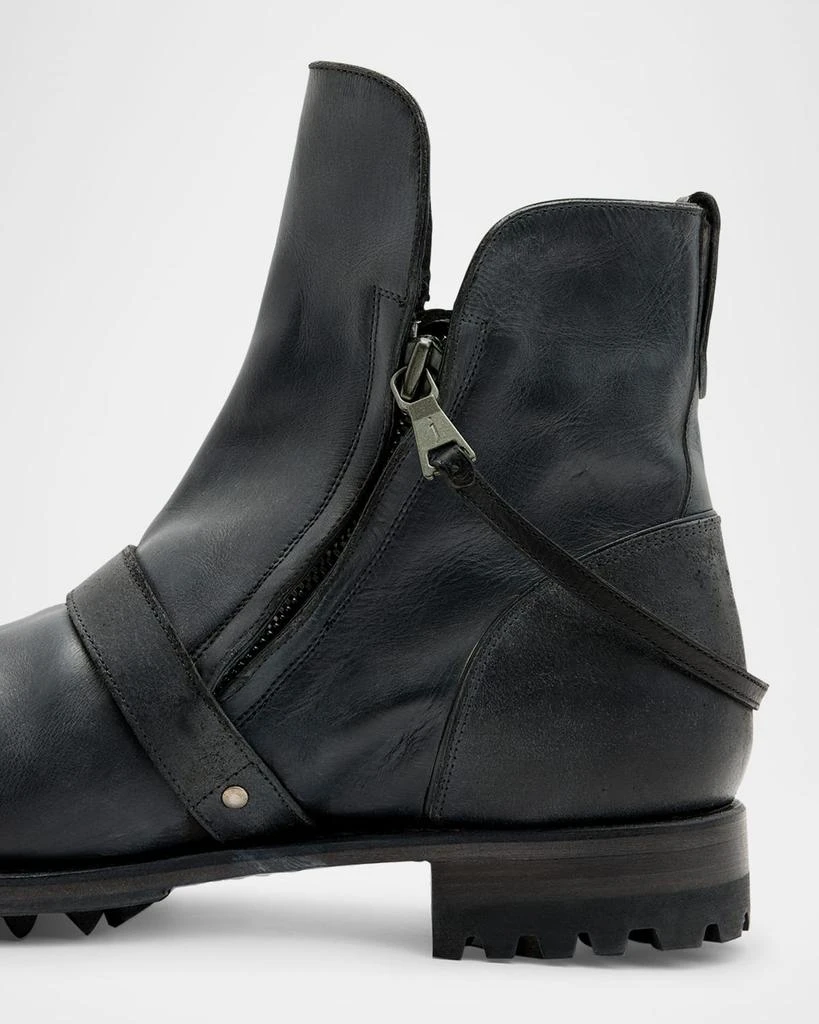 John Varvatos Men's Moto Shearling Double-Zip Leather Boots 4