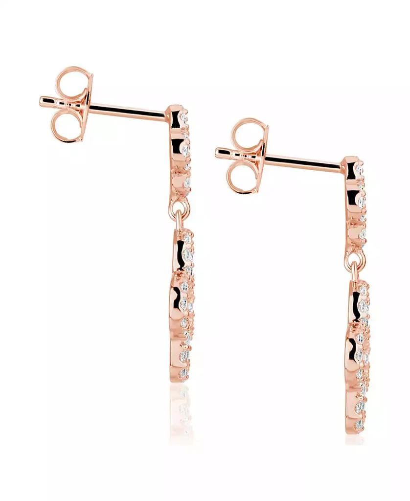 Suzy Levian New York Suzy Levian Sterling Silver Cubic Zirconia Double Clover Drop Dangle Earrings 2