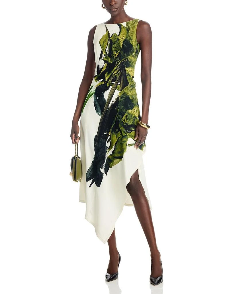 Jason Wu Boatneck Fit And Flare Crepe Dress 3