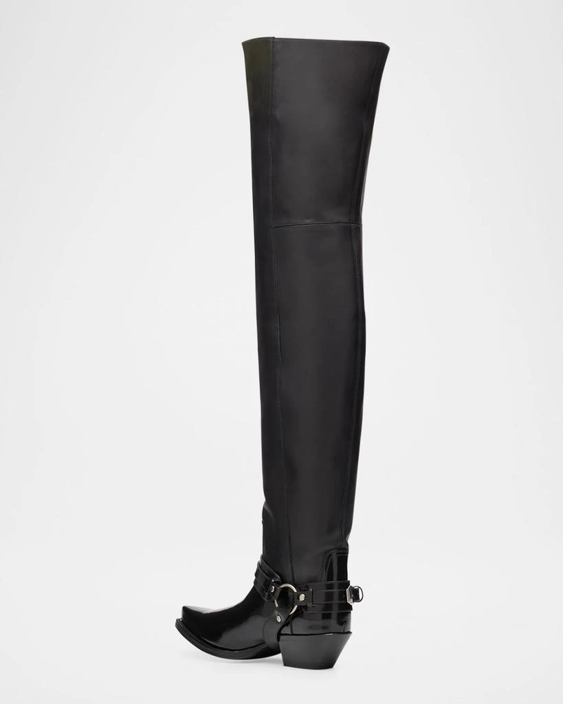 Versace Texano Over-the-Knee Leather Western Boots 4