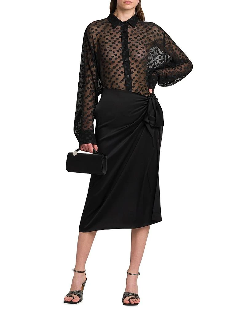 Stella McCartney Dots Sheer Crepon Button-Front Shirt 2