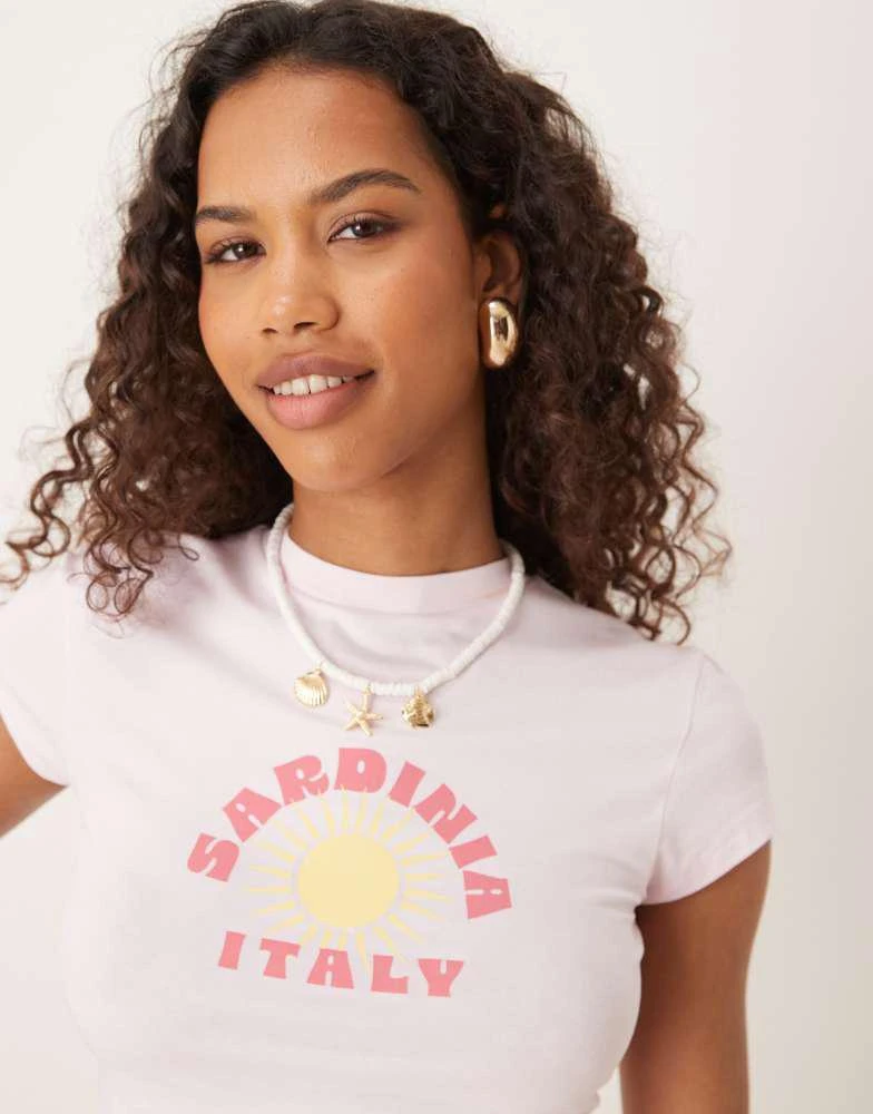 ASOS ASOS DESIGN baby tee with sardinia italy graphic in 4