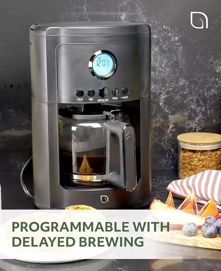 Willow Kitchen 12 Cup Coffee Maker – Programmable Brewing Options with Timer, Beautiful Design, Glass Pot 2