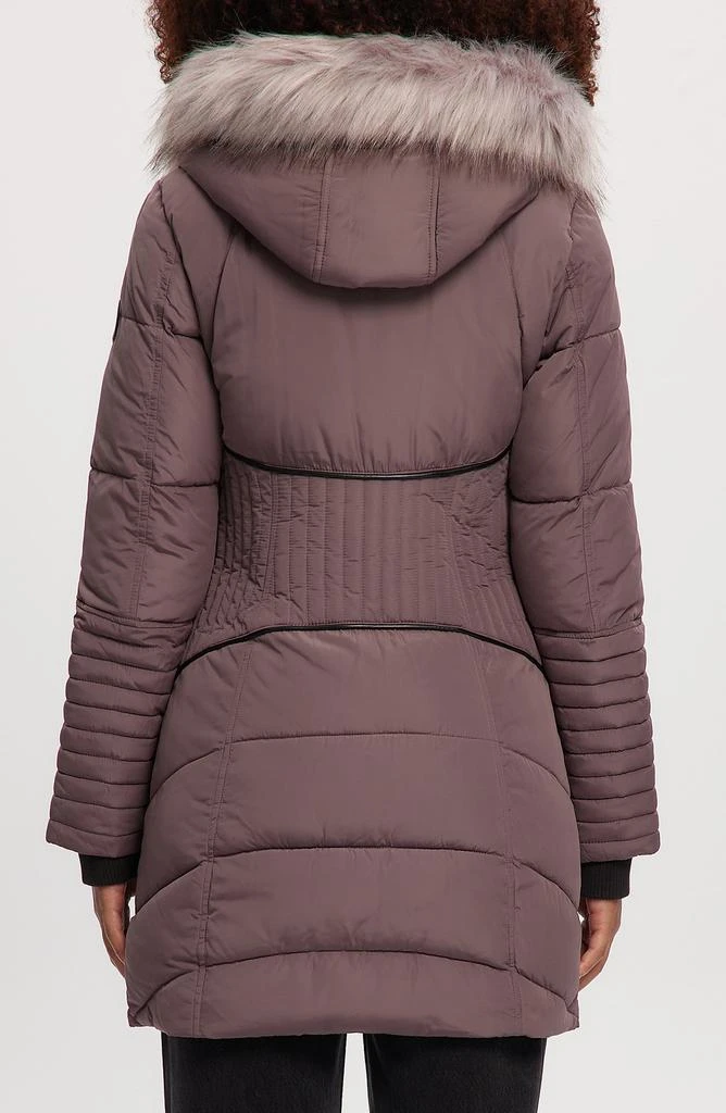 NOIZE Gigi Vegan Faux Fur Trim Quilted Parka 2