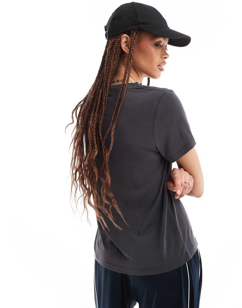 Monki Monki super soft t-shirt in charcoal black 4