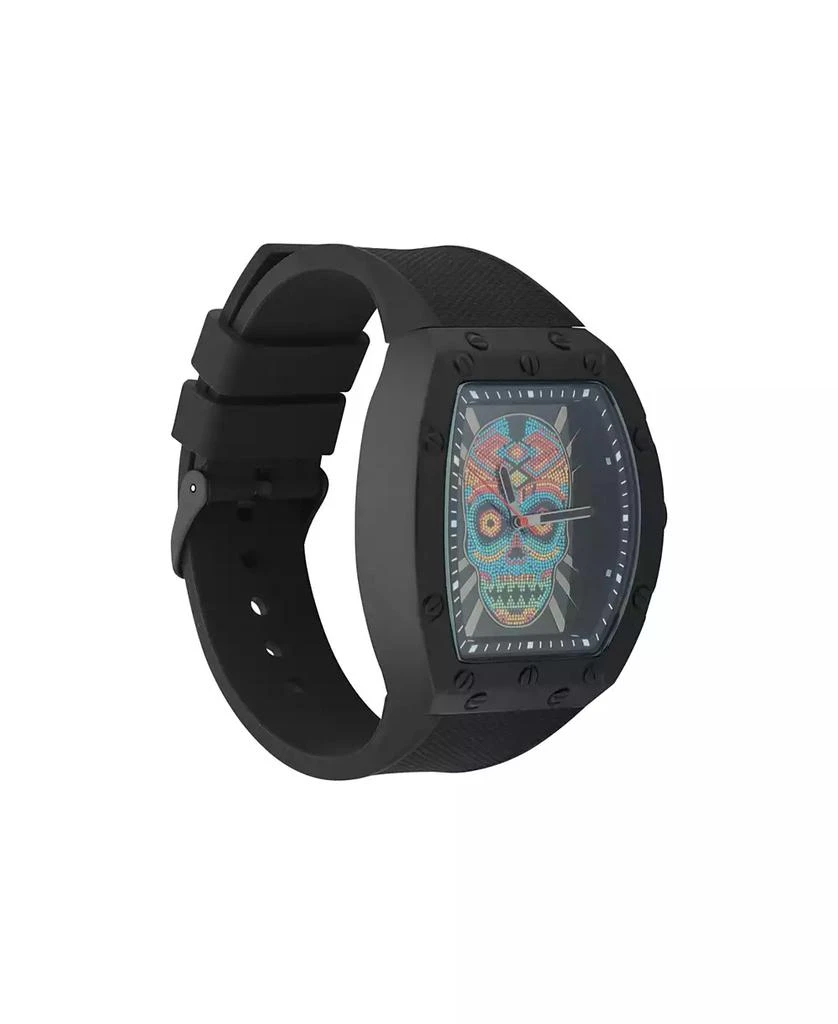 Ed Hardy Men's Matte Black Silicone Strap Analog Watch 2