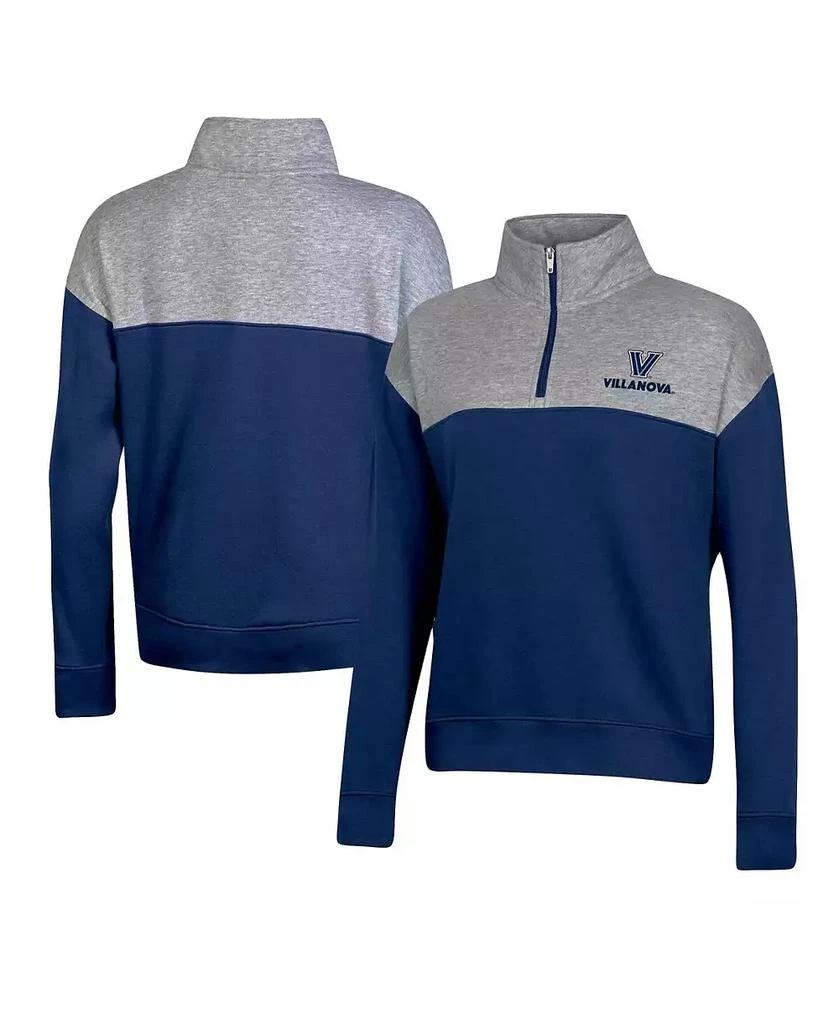 CHAMPION Women's Navy Villanova Wildcats Color-Blocked Quarter-Zip Sweatshirt 1