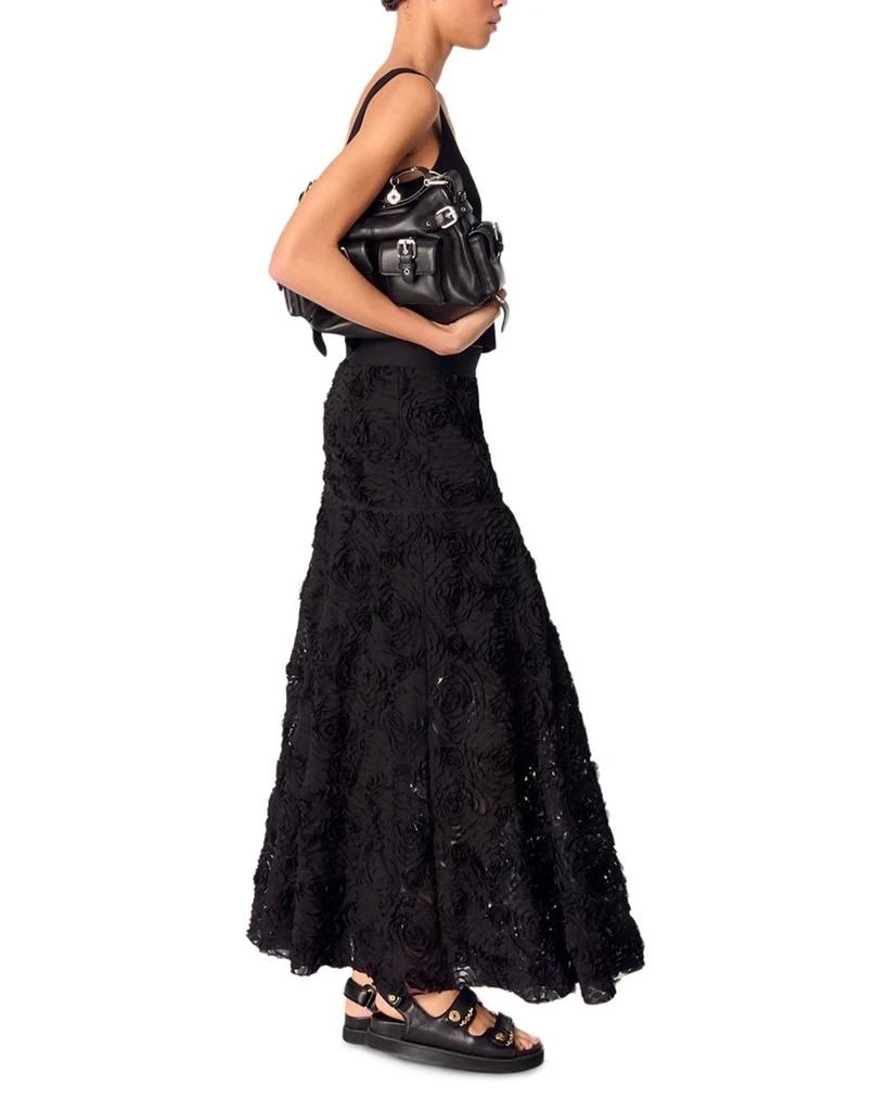 Maje Long Embroidered Skirt 6