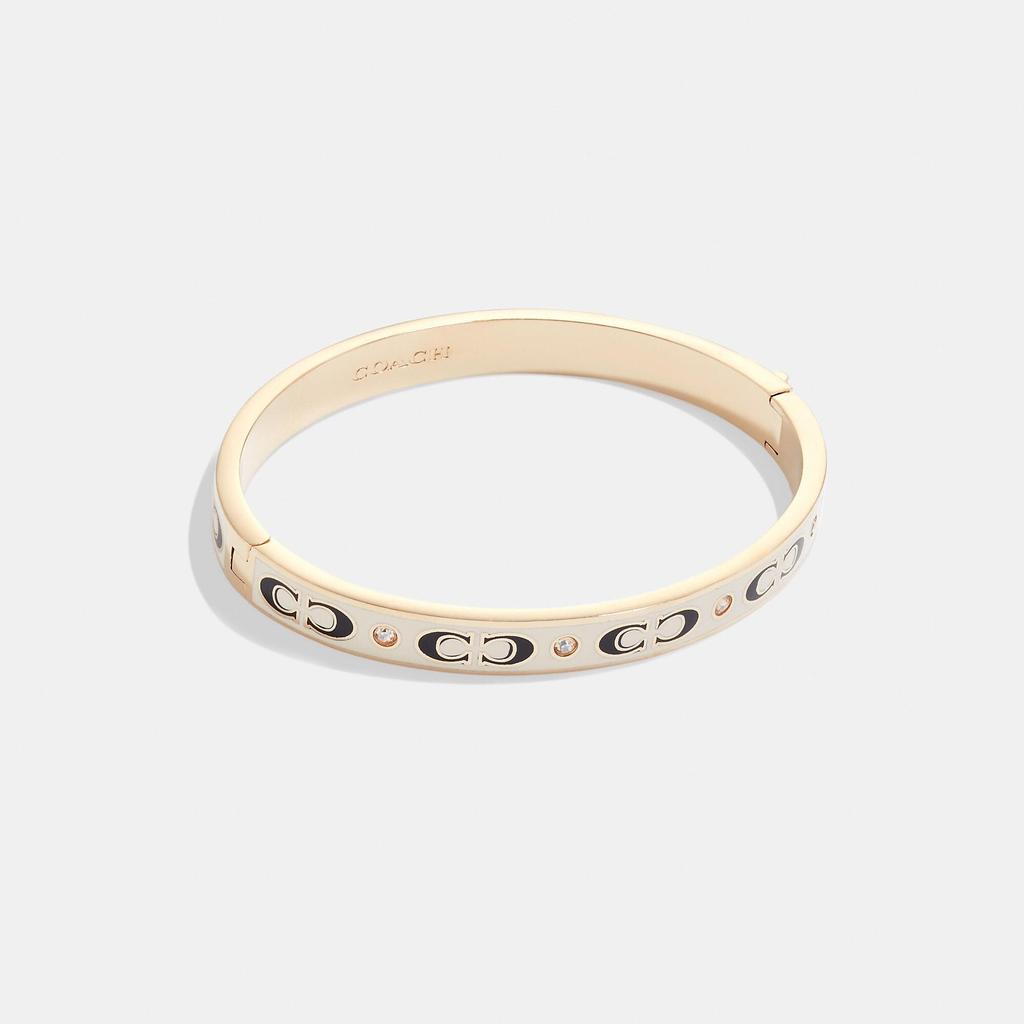 Coach Signature Enamel Hinged Bangle