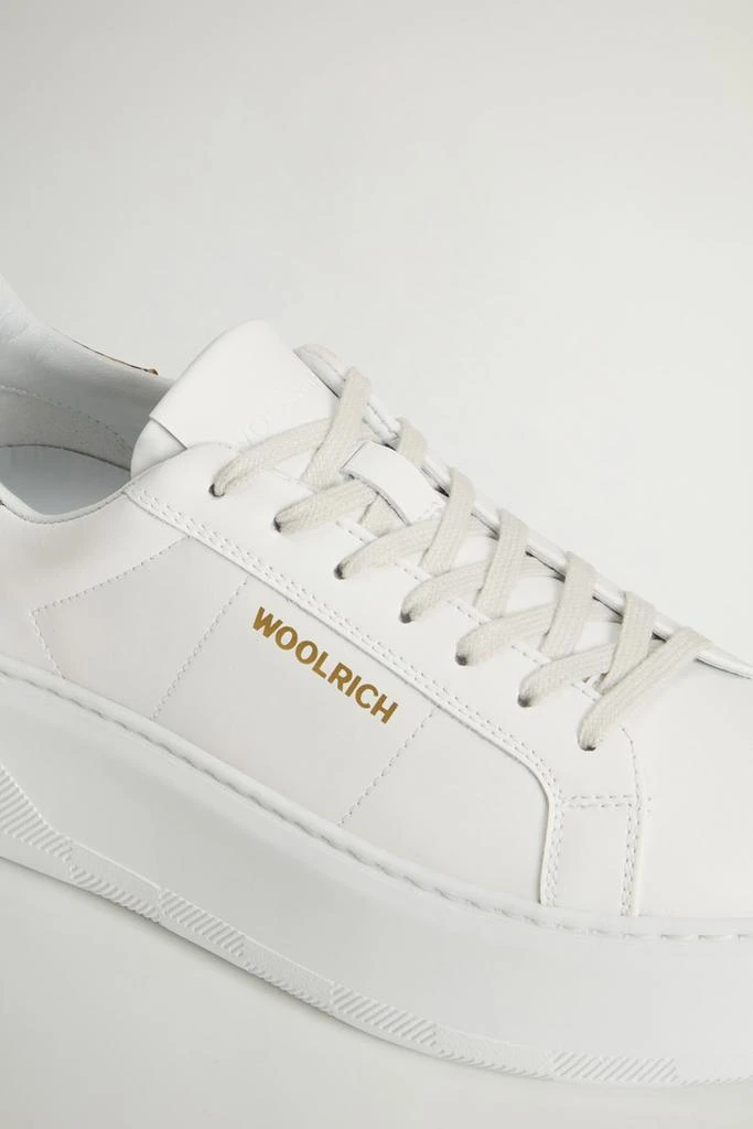 Woolrich Chunky Court Sneakers in Leather - Women - White 5