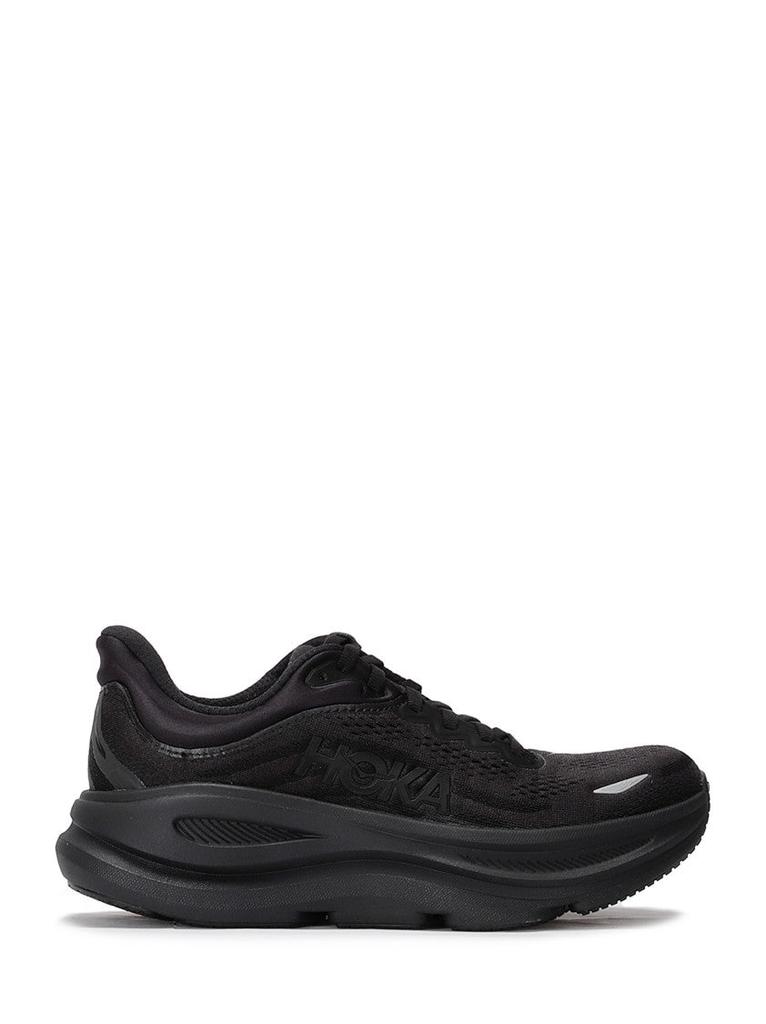 Hoka One One Streamlined Black Running Shoe With Textured Mesh Upper