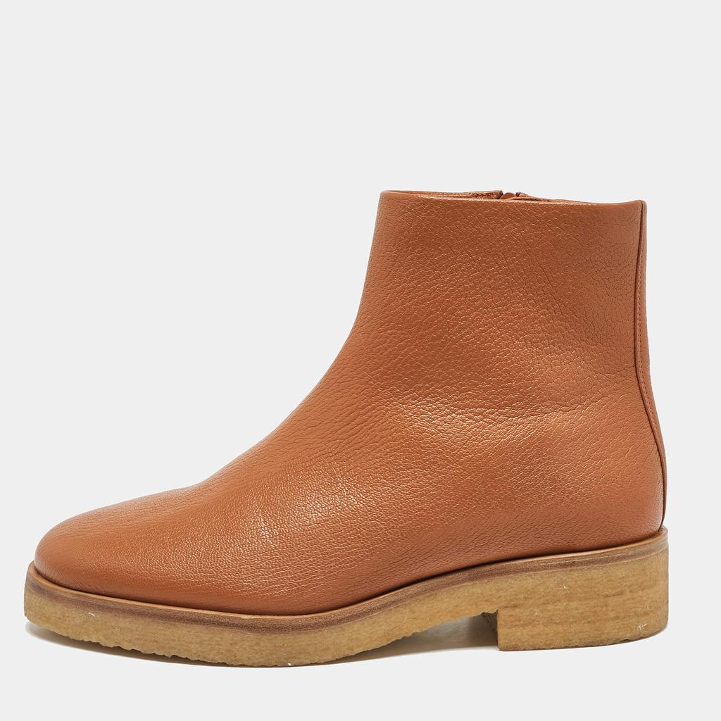 The Row The Row Brown Leather Boris Ankle Length Boots Size 40