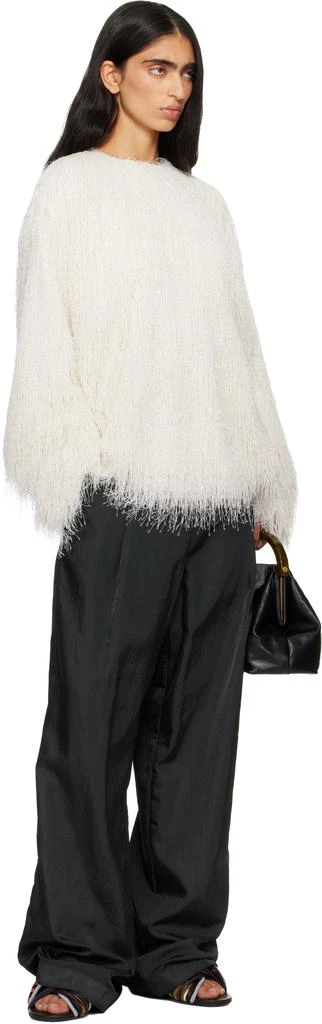 Dries Van Noten Off-White Fringed Cocoon Sweater 4